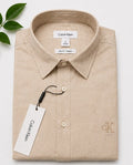 Premium Slim Fit Cotton Shirt — Beige